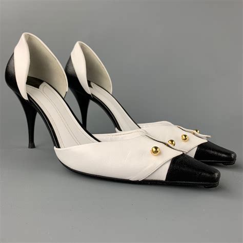 chanel black pumps sale|chanel black and white pumps.